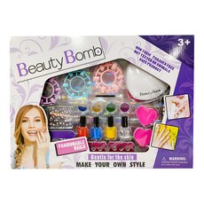 DIY 兒童美甲機指甲彩繪豪華大禮盒 附風乾機 + 指甲油 4瓶 6691, 顏色隨機, 1盒