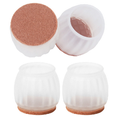 AXIS 艾克思 加厚圓形桌椅防刮毛氈底TPE腳套 直徑4公分 4入, 4個