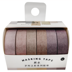 infeelME 暖空紙品 歲時之彩 紙膠帶 2盒 10mm x 2m, 授衣6色, 1組