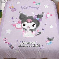 KUROMI 酷洛米 磨毛卡通 妝酷女孩 雙人被套, 酷洛米-妝酷女孩