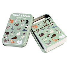 Rex LONDON 鐵盒裝塑膠撲克牌/紙牌, 萌貓樂園, 1盒