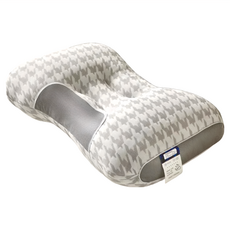 雲朵舒適SPA深睡記憶護頸枕 高枕 透氣舒適 柔軟親膚 容易清洗 環保健康, 灰色 + 白色, 1個