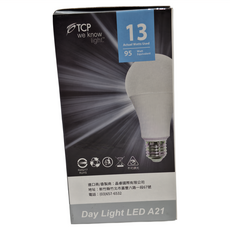 TCP 強凌 高CP值節能燈泡 10入 13W LED燈泡 E27燈頭 6500K 95瓦, 白光, 1組