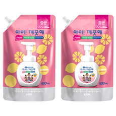 LION 獅王 趣淨 韓國原裝進口 泡泡保溼洗手乳 補充包, 600ml, 2包