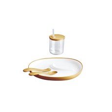 KINTO BONBO吸管杯餐盤4件組, 粉黃, 4件組, 1組