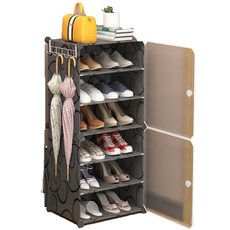 品屋 磨砂黑 側開防塵鞋櫃架, 1個