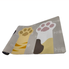 半島良品 厚款科技絨面軟式吸水墊 長款, 萌貓掌 灰