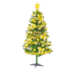 摩達客 特仕幸福型裝飾綠色聖誕樹金色年華系配件 + 100燈LED, 耶誕5尺/5呎(150cm), YS-GTC05609, 1組