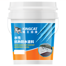 KINGCAT 貓王油漆 水性抗熱防水漆 K1-202 白色, 5加侖(5G), 18925ml, 1桶