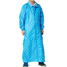 雙龍牌 星晴日系前開雨衣, 柔軟尼龍材質 耐穿耐磨 無毒安全, 多重防水設計, 高係數反光條 分離式雨帽, 水藍色, 加長型