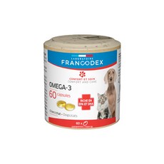 FRANCODEX 法典 高單位深海魚油膠囊 Omega-3, 60顆, 狗/貓適用, 皮膚/毛髮, 1罐