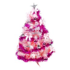 耶誕豪華版聖誕樹+銀紫色系配件 50燈LED燈插電式燈串*1 暖白光 附控制器, 粉紅色