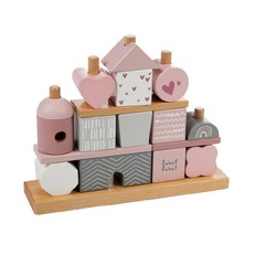 Label Label 木質積木屋疊疊樂, 1組, 粉色