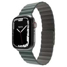 SwitchEasy 魚骨牌 SKIN 磁吸矽膠防水錶帶 松葉綠 磁吸快拆, Apple Watch 44/45/46/49mm, 1條