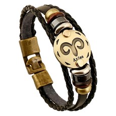 LIKEHOUSE 12星座真皮不鏽鋼手環