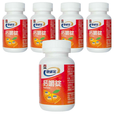 QUAKER 桂格 康研家 鈣嚼錠 熱帶水果風味, 600mg鈣, 維生素D, 維生素K2, 56顆, 5罐