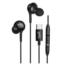 E-books Type C入耳式線控耳機 SS43 曜岩黑, 完美貼合耳朵, 配戴長久舒適, E-EPA248