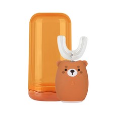 Luveta 樂唯他 U型牙套式兒童電動牙刷, 食品級材質, 紫外線消毒, LUV-TB001BB, 棕色小熊, 1組