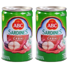 印尼 ABC 辣味沙丁魚罐頭 方便食用, 425g, 2罐