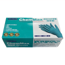 AQUAGLOVE ChemMax 綠色 NBR 手套 加厚版 100 支裝 長度: 9", M, 1盒