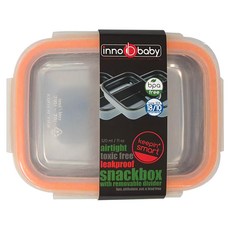 Inno Baby 不鏽鋼分隔便當盒，防漏氣密點心盒，帶可拆卸分隔, 320ml, 橘色, 1個