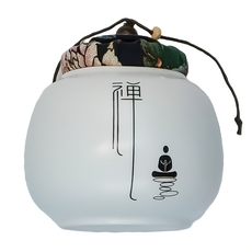 經典白瓷布蓋小茶罐 禪道款式 重量0.6g 生產日期2018/02/20, 白色, 1個
