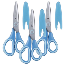 Raymay 藤井 學童用安全剪刀附刀套, 藍色, 3支