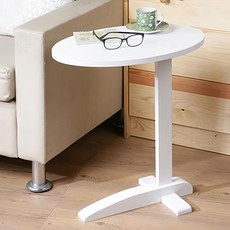 C&B 幸福蛋便利木製小邊桌, 實木(松木)+MDF板, 台灣製, 淨白色