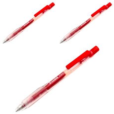 KaCO 速乾彩虹 中性筆, 20色, 0.5mm, 一體式防滑筆握, 紅色, 3支