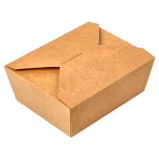 8號內折牛皮紙方形餐盒 1400ml 耐熱5~90度 防油防滲漏, 50個, 1條