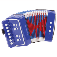 New Classic Toys 幼兒手風琴玩具，附樂譜，36個月以上適用, 俏皮藍, 1個, 10 x 17 x 18cm