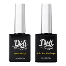 Deli Beauty Perfect 美甲組, 含免清上層凝膠與底層凝膠, 底層美甲凝膠 10ml*1+免清上層凝膠 10ml*1, 1組