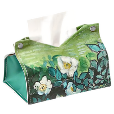 皮質面紙盒, 復古油畫, 20 x 12 x 12cm