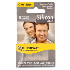 OHROPAX 安耳悠 德國 矽膠耳塞 防噪音 睡眠 游泳 閱讀 SILICOM CLEAR 透明, 6個, 1組