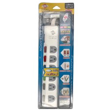 WeiTien 威電 過載斷電7開6座電源線組 125VAC 15A MAX 1650W 1.8m, 白色, 1個