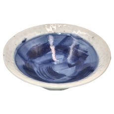 佐和陶瓷 珍味碟，70mL，陶瓷材質，適用溫度 -30°C~100°C, 藍丸, 1個