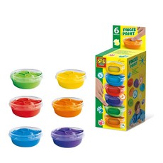 SES 益智創意玩具 幼兒手指畫彩繪顏料組，6色, 45ml