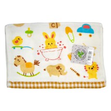Amiss 機能感 臺製兒童純棉毛巾/洗臉巾/清潔巾 27 x 52cm 4件組, 洗澡兔子 白色, 1組
