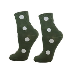 B.V.D. 女款 1/2圓點直角襪 12雙, 墨綠色, 22-25公分