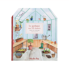 Moulin Roty 塗鴉貼紙冊 花園探索，20個著色頁和120個貼紙