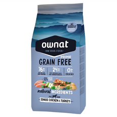 ownat 歐娜特 熟齡犬無穀全天然配方飼料 大顆粒 關節保健, 1袋, 3kg, 放牧雞肉 + 火雞