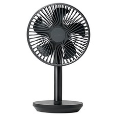 Lumena STAND4 USB 桌上型擺頭隨行風扇，無線使用長達20小時，4階段風量調節，左右80度擺頭送風, 單一商品, 炭黑色