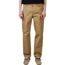KZM工裝直筒褲, 97%棉, 3%氨綸, 韓國製造, M, 卡其