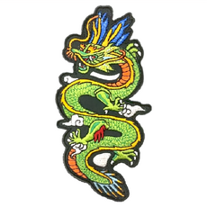 A-ONE 匯旺 中華 神龍 地標造型刺繡, 螺旋刺繡線, 聚酯纖維布, 7.5 x 6 CM, 台灣製, NO.322, 1個