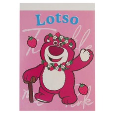 TOY STORY 玩具總動員 迪士尼 熊抱哥 萬用MEMO本 花園, 熊抱哥花圈 粉色 + 白色 + 藍色, 3本, 1組