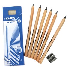 LYRA 德國兒童三角原木鉛筆(17.5cm) 高硬度6.25mm加粗石墨筆芯, No.5002294, 6支