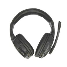 RASTO 黑武士電競頭戴耳機麥克風 贈2孔轉1孔音源線, RS34, 黑色