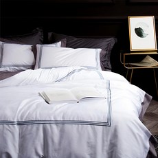 A-nice 60s長絨棉三線刺繡花雙人床包被套 柔軟舒適透氣, 雙人床包(152 x 188cm) + 被套(182 x 212cm) + 枕套(48 x 75cm)枕套 2個, k01咖啡