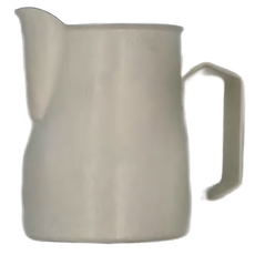 304不鏽鋼拉花杯 義式款 350mL, 食品級不鏽鋼, 防腐蝕抗氧化, 雙V杯口設計, 米白色, 1個