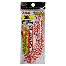 SAME 莎美 套鉤用紅白編織線3001b 高強度編織 紅白雙色易辨識 適用多種套鉤, 紅色 + 白色, 120mm, 1個